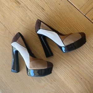 Platform Patchwork Heels